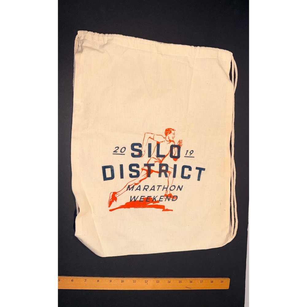 Silo District Marathon Weekend 2019 Drawstring Bag Q-Tees Canvas Cinch Pack